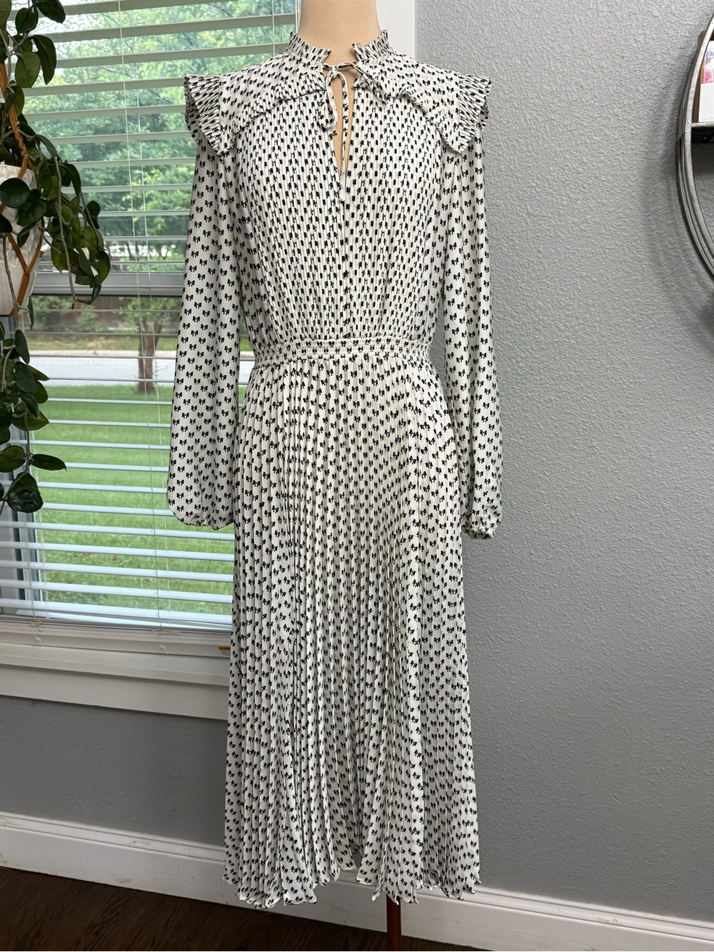Maje Ripletta Mini Bow Print Dress Size EU 38